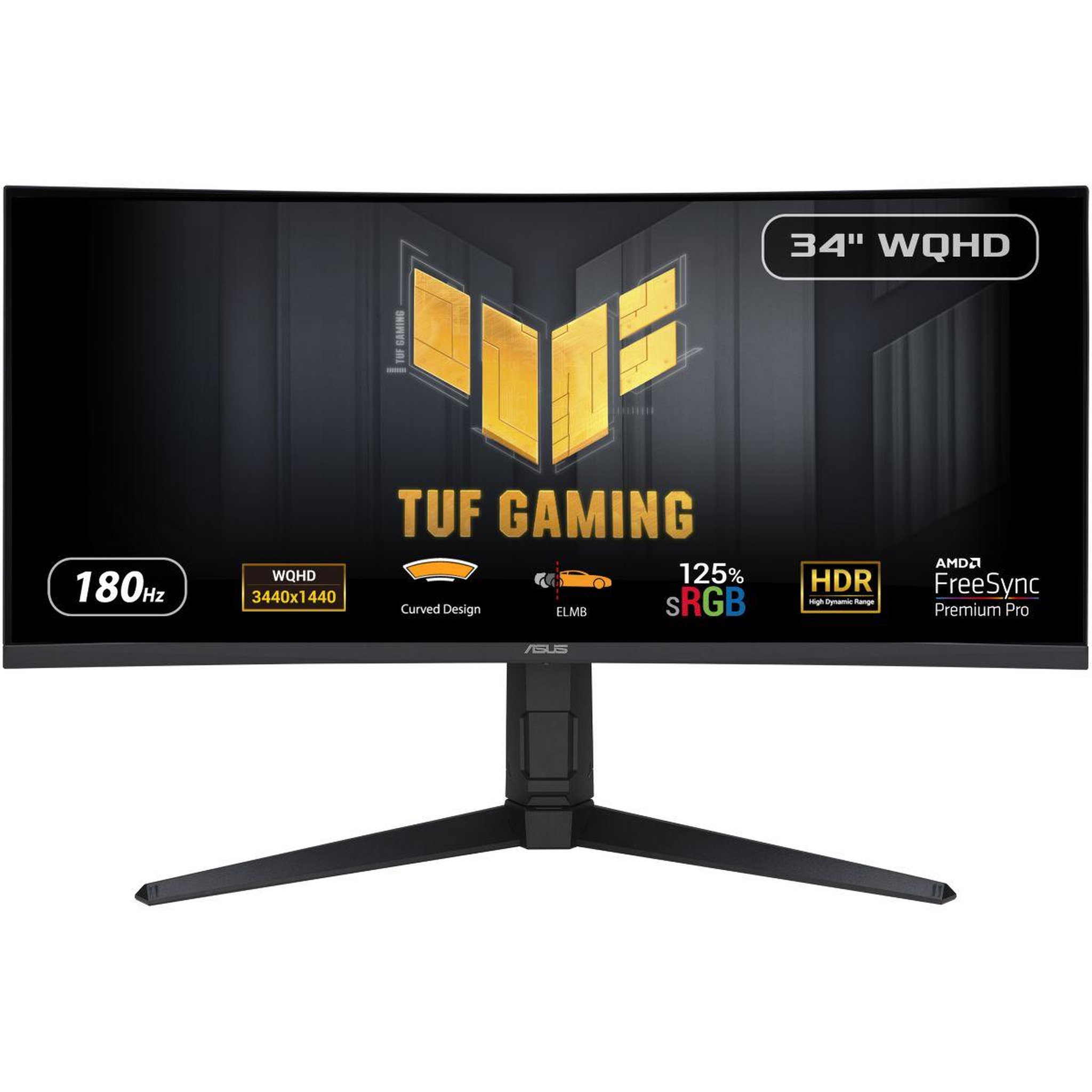 ASUS Ecran pc gamer tuf vg34vql3a 34  incurvé 1500r uwqhd 180hz va hdr 400 hdmi 2.1
