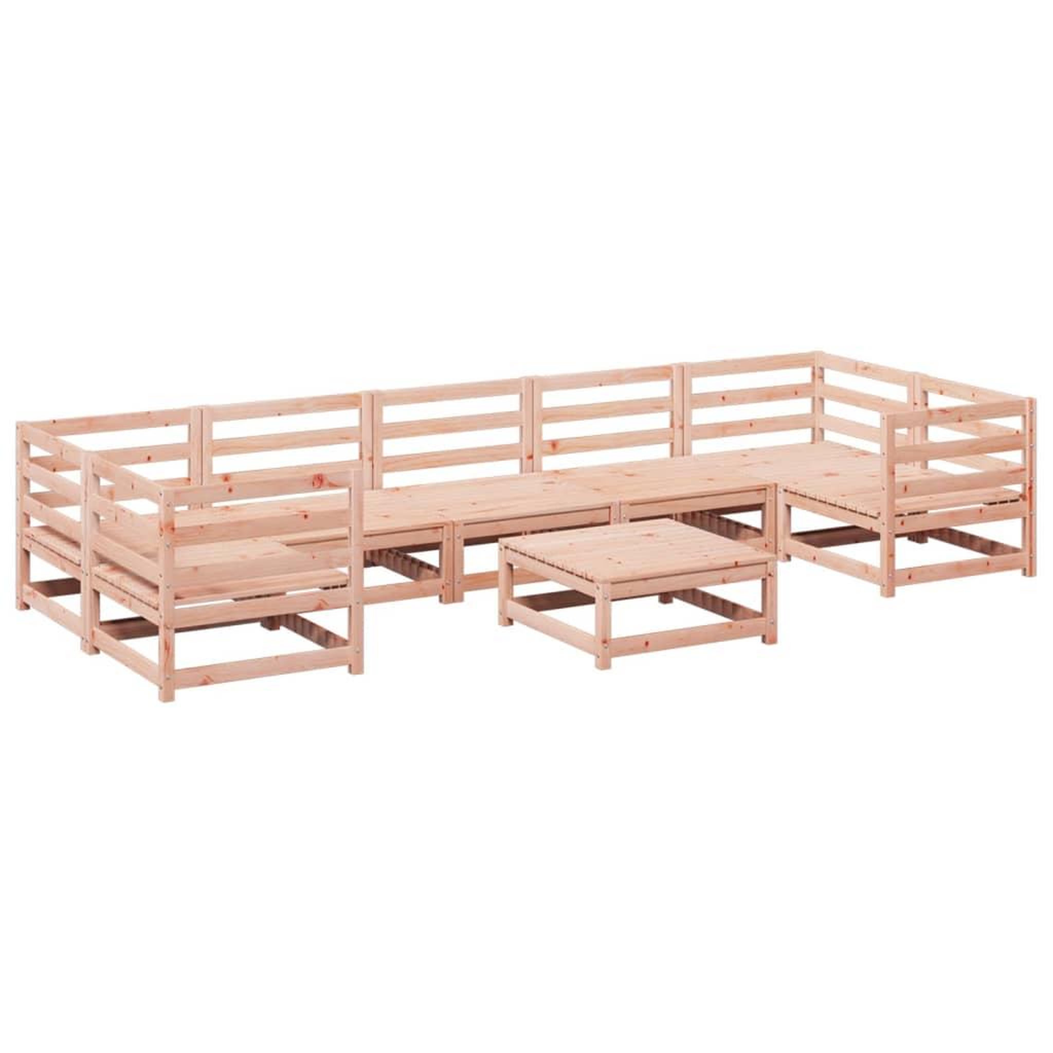 Voir la diapositive 2 : VIDAXL Salon de jardin 8 pcs bois massif sapin de douglas