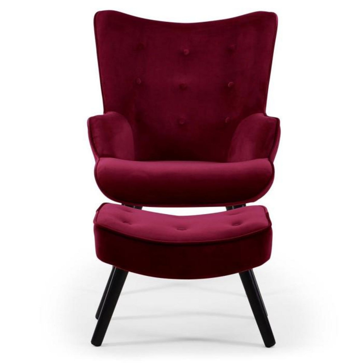 Paris Prix Fauteuil & Pouf Scandinave  Nomi  100cm Bordeaux