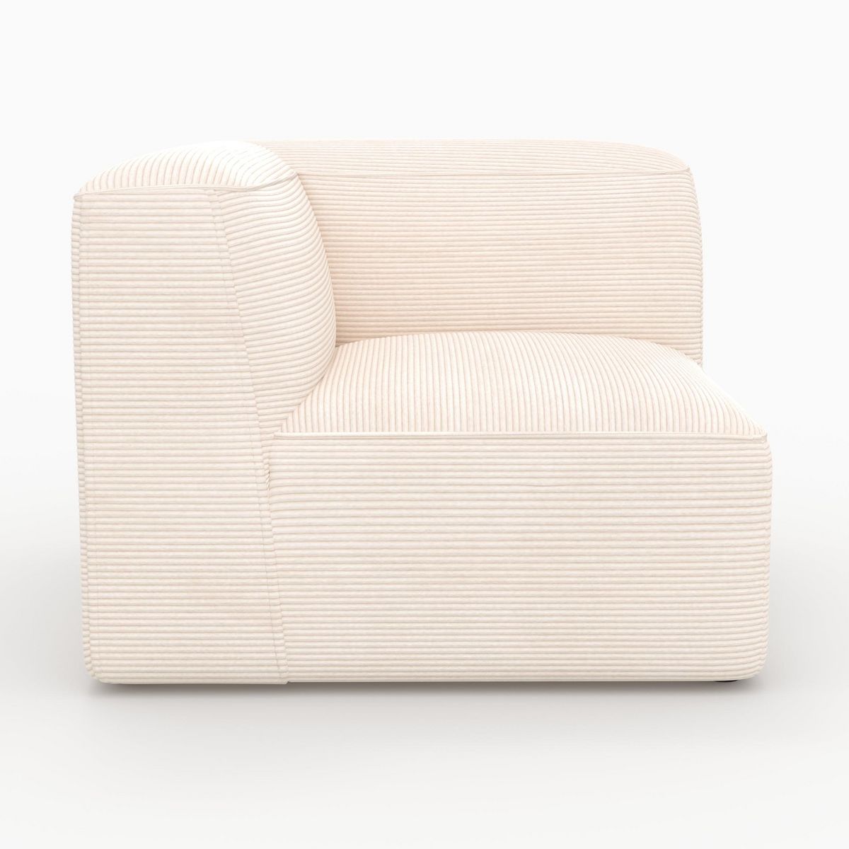 Rendez vous déco Angle droit pour canapé modulable en velours blanc cassé-Mina