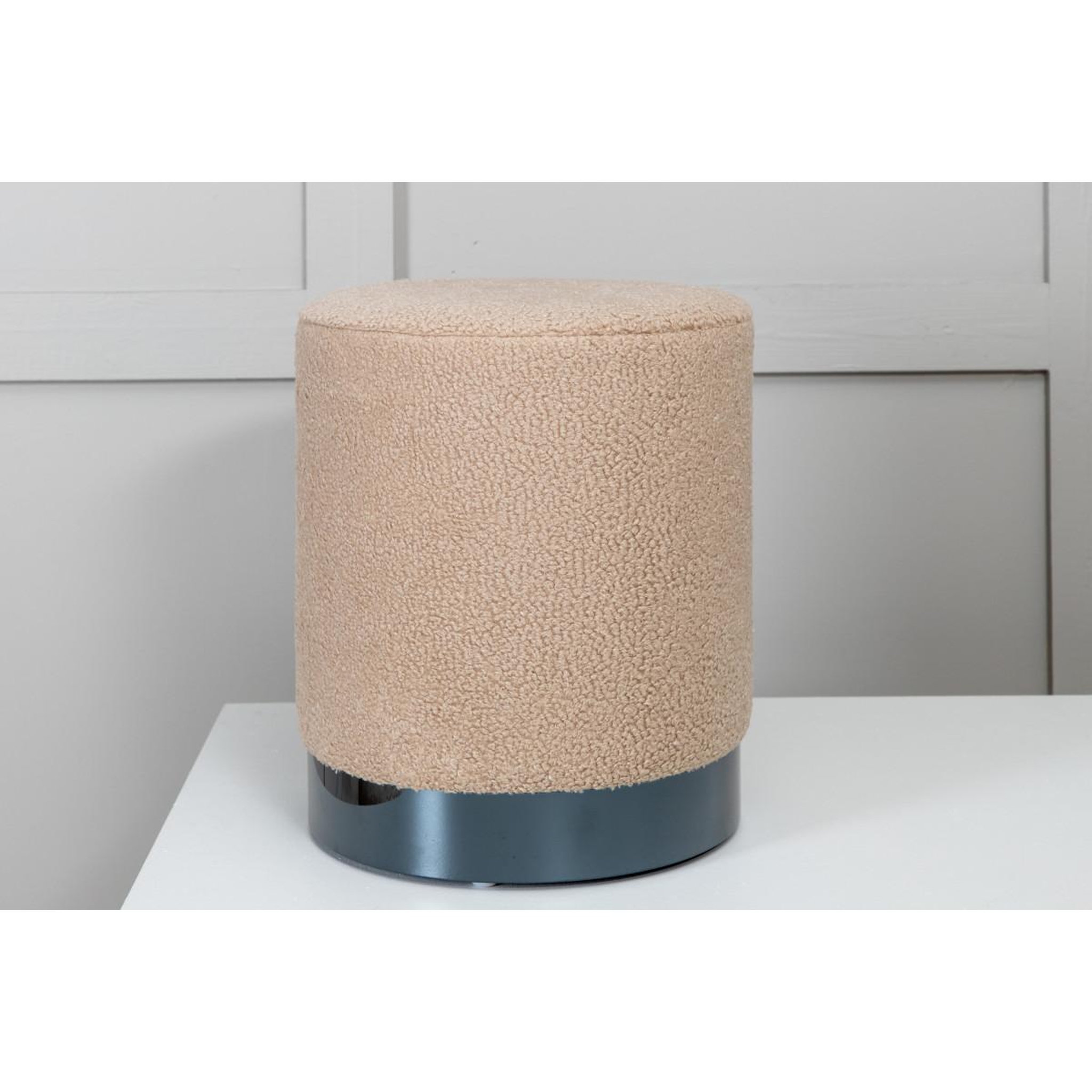 Voir la diapositive 5 : Paris Prix Pouf tissu bouclette  benji  42cm beige