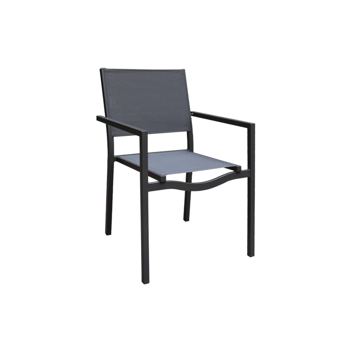 SWEEEK Table jardin extensible aluminium + 8 assises empilables aluminium et textilène