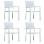 Voir la diapositive 1 : VIDAXL Chaises de jardin lot de 4 Blanc Plastique Aspect de rotin