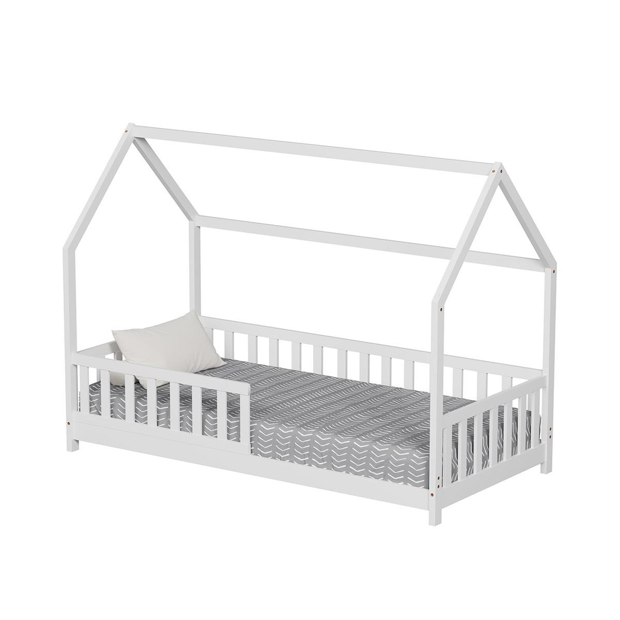 Voir la diapositive 1 : MINEA Minea | lit cabane avec barrière tchoupi 90x190 cm (matelas non inclus)