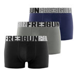 FREEGUN Lot de 3 boxers homme en coton Signature Andrew. Coloris disponibles : Noir