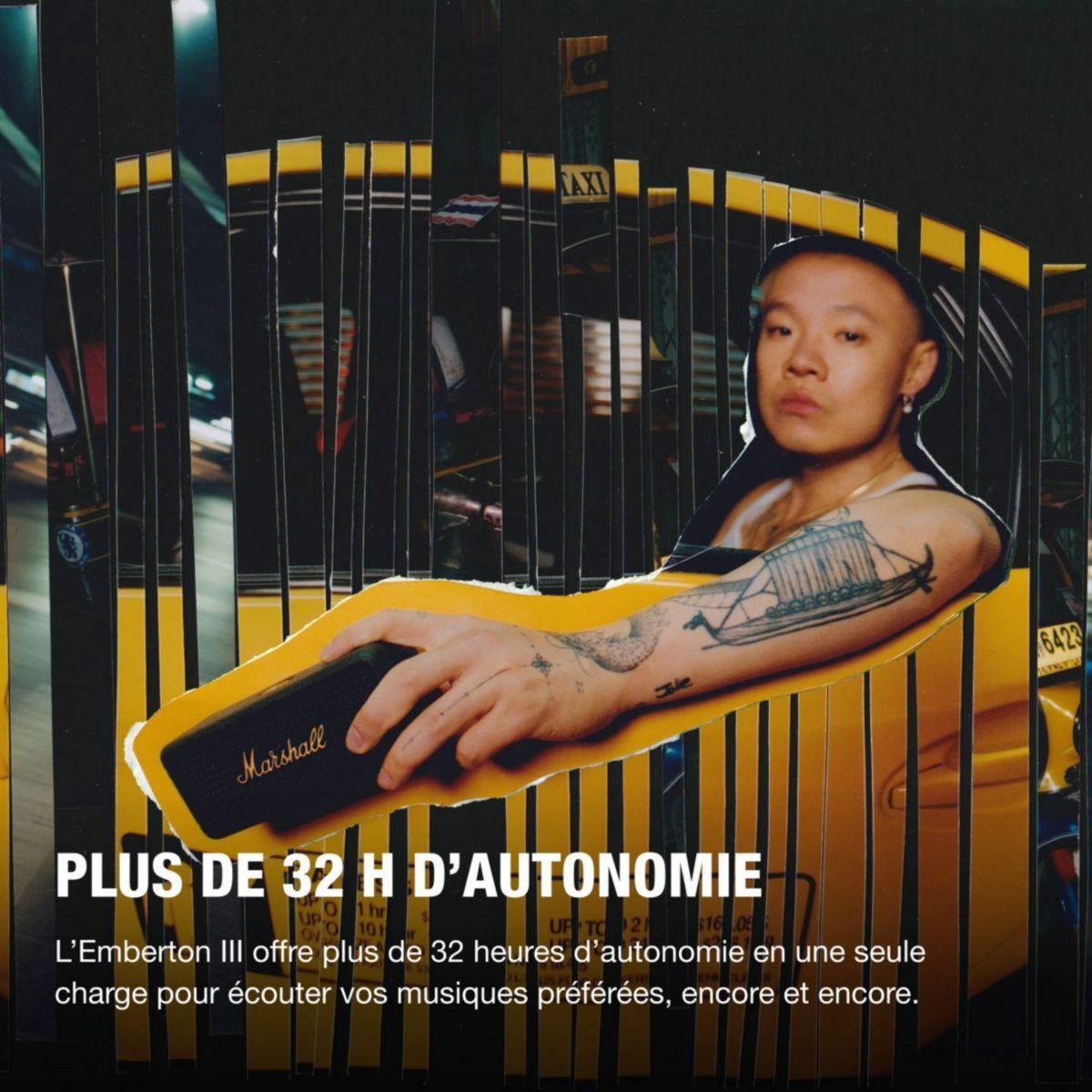 MARSHALL Enceinte portable Emberton III Black & Brass