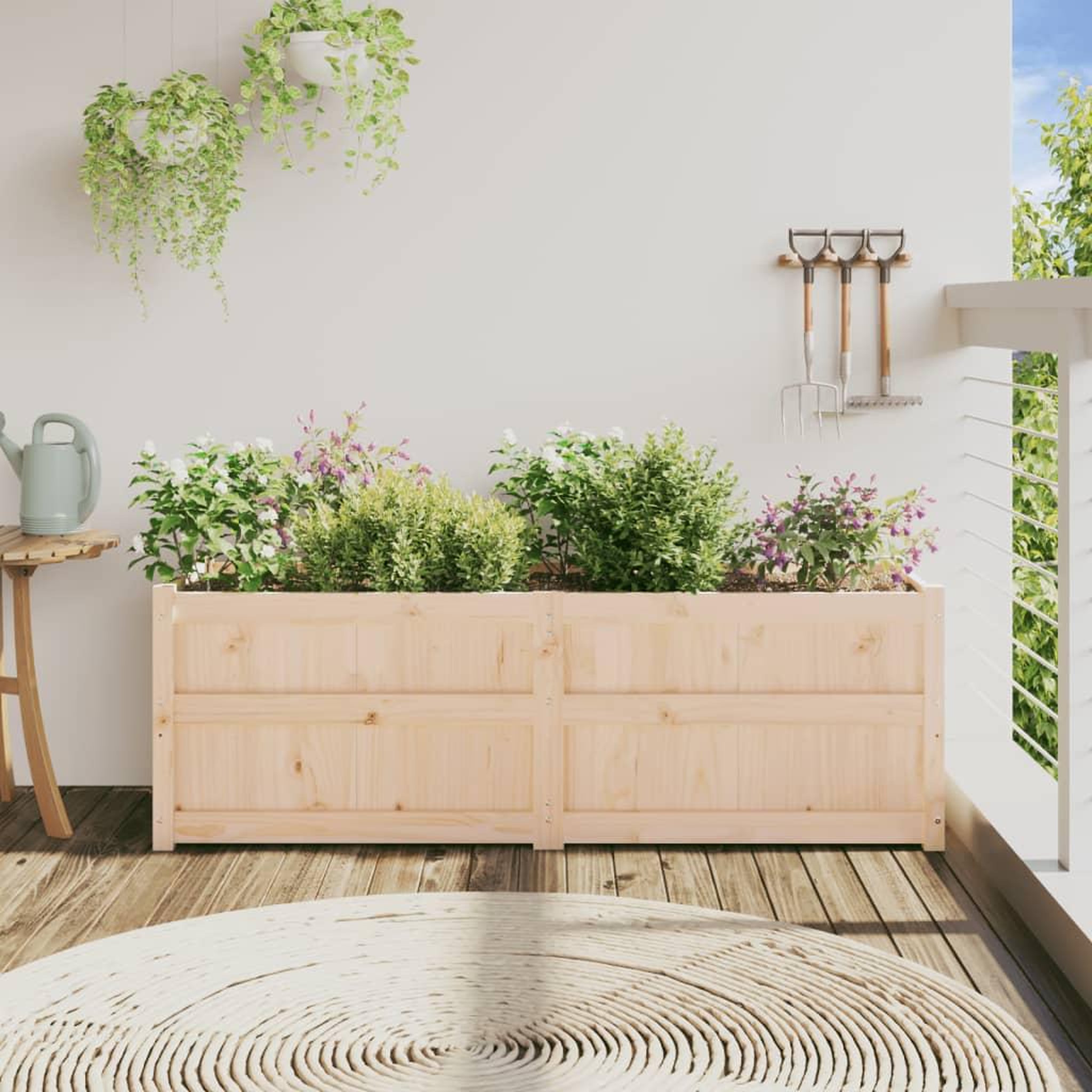 Voir la diapositive 3 : VIDAXL Jardiniere 150x50x50 cm bois de pin massif