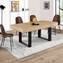 Voir la diapositive 4 : ID MARKET Table à manger extensible rectangle PHOENIX 4-8 personnes bois et noir 160-200 cm
