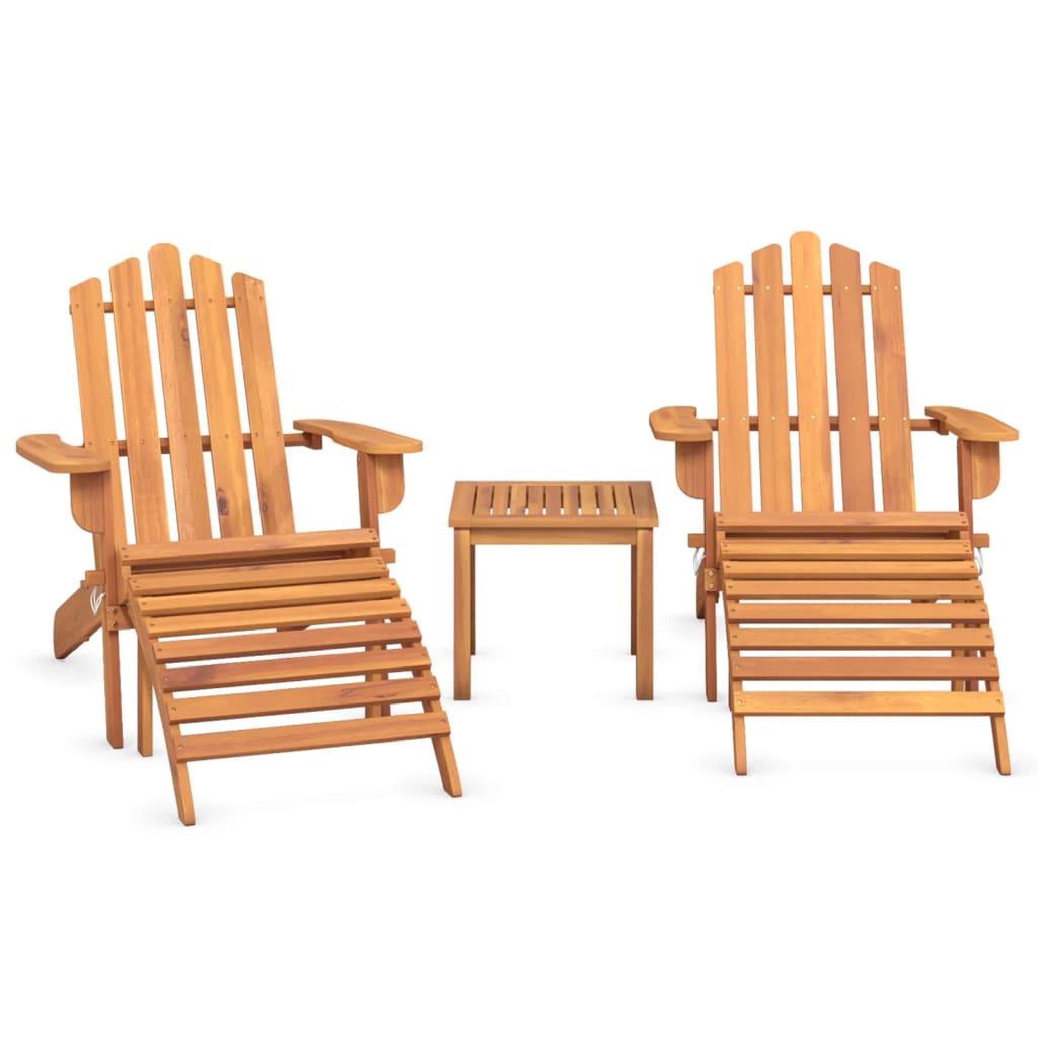 Voir la diapositive 3 : VIDAXL Ensemble de salon de jardin Adirondack 3 pcs bois acacia solide
