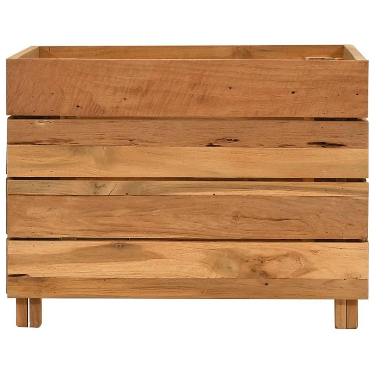 VIDAXL Lit sureleve 50x40x38 cm bois de teck recycle et acier