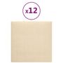 Voir la diapositive 2 : VIDAXL Panneaux muraux 12 pcs Creme 30x30 cm Tissu 1,08 m²