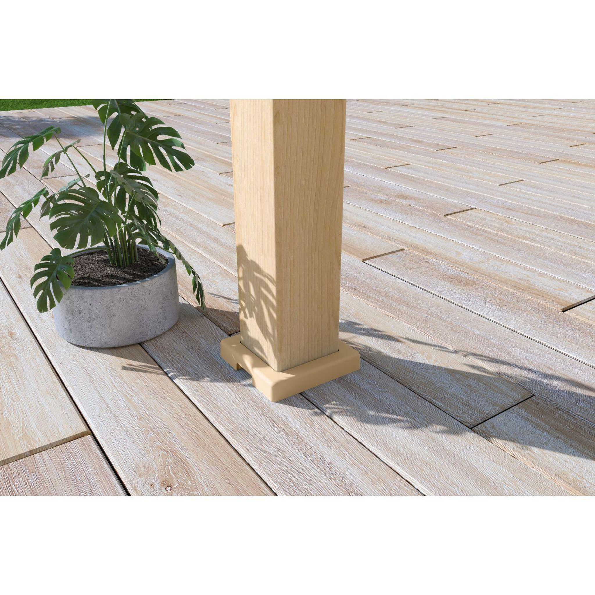 Voir la diapositive 9 : Pergola Bioclimatique autoportée 3X4 m - Aluminium - effet bois naturel/blanc - VS OMBREA®