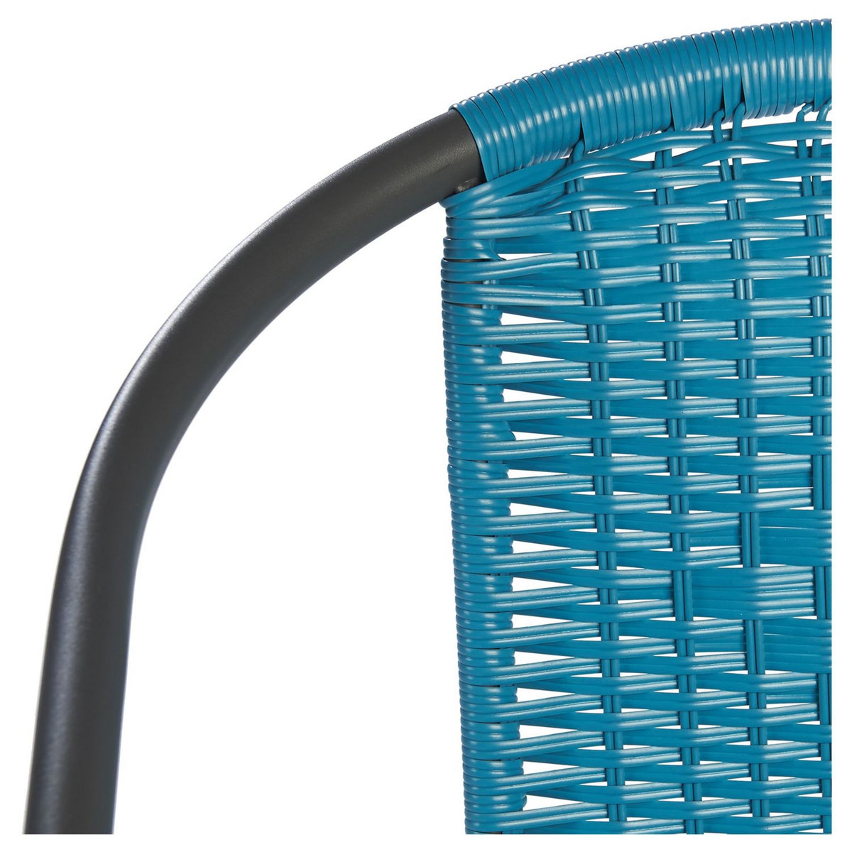 GARDENSTAR Chaise de jardin - Acier/rotin - Bleu azur - BISTROT