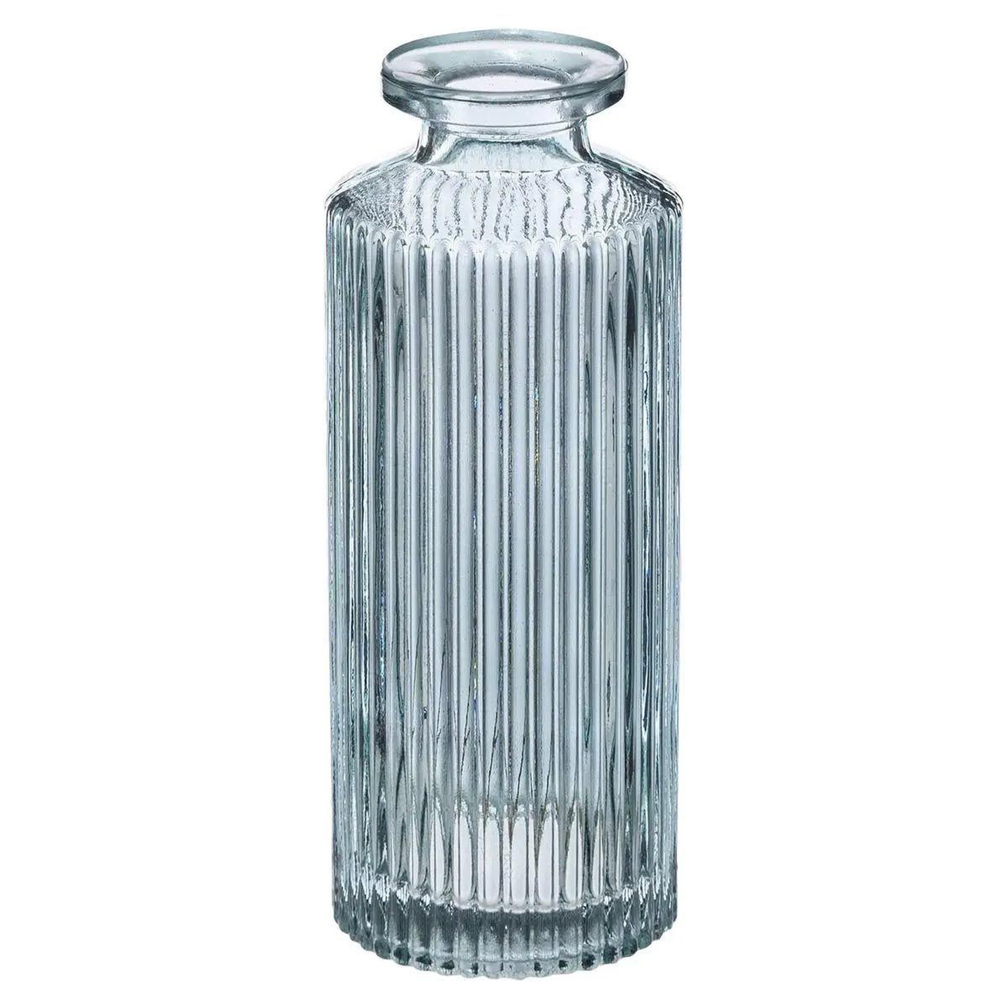 Voir la diapositive 2 : ATMOSPHERA Lot de 3 soliflores design  verre strié  13cm vert