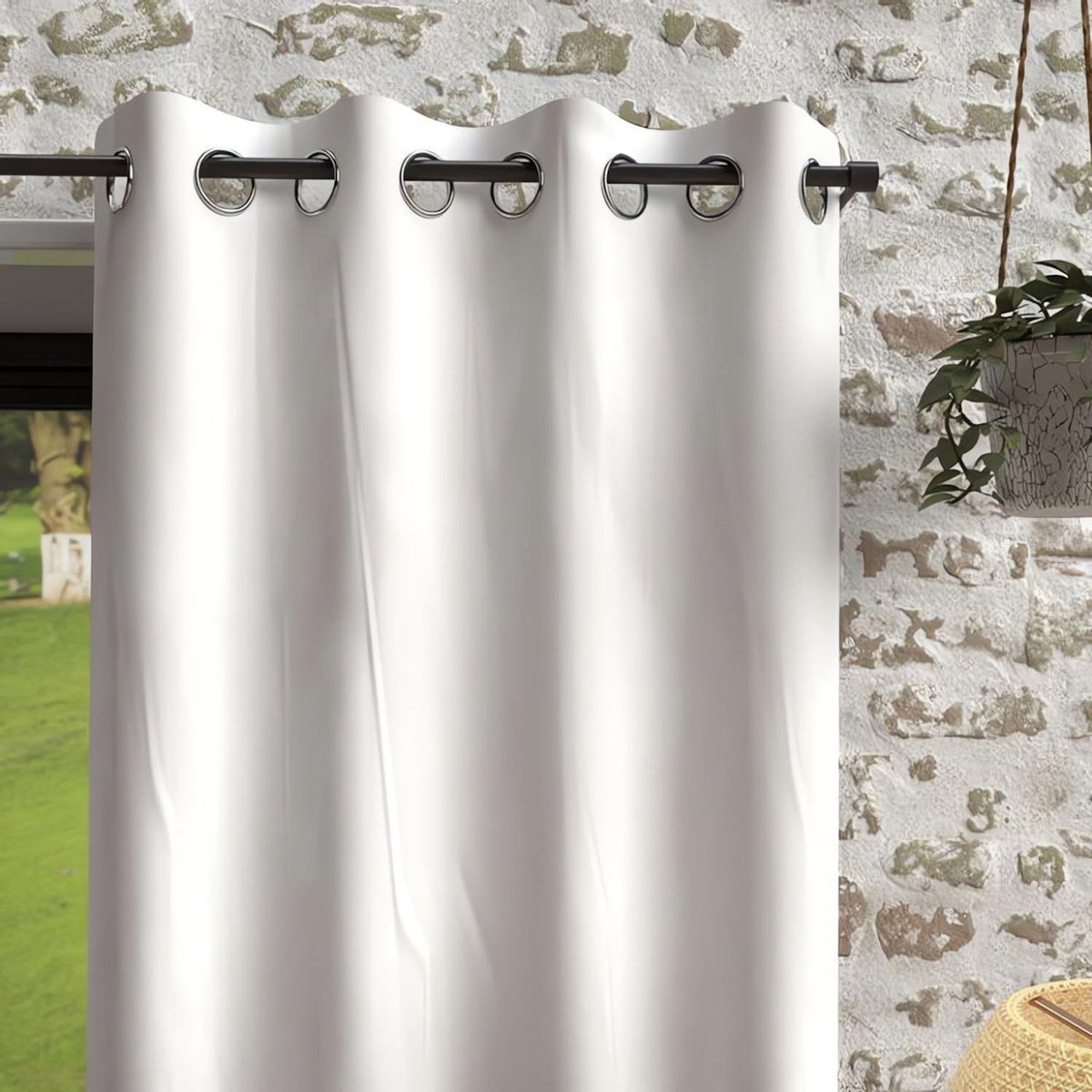 SOLEIL D'OCRE Rideau à oeillets en microfibre lavée BOHEME, par Soleil d'Ocre