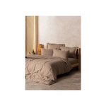 GENERIQUE Parure de lit - 1 housse de couette 140 x 200cm + 1 taies d'oreiller 60 x 60 cm - 100% coton renforcé - Imprimé carreaux Vison