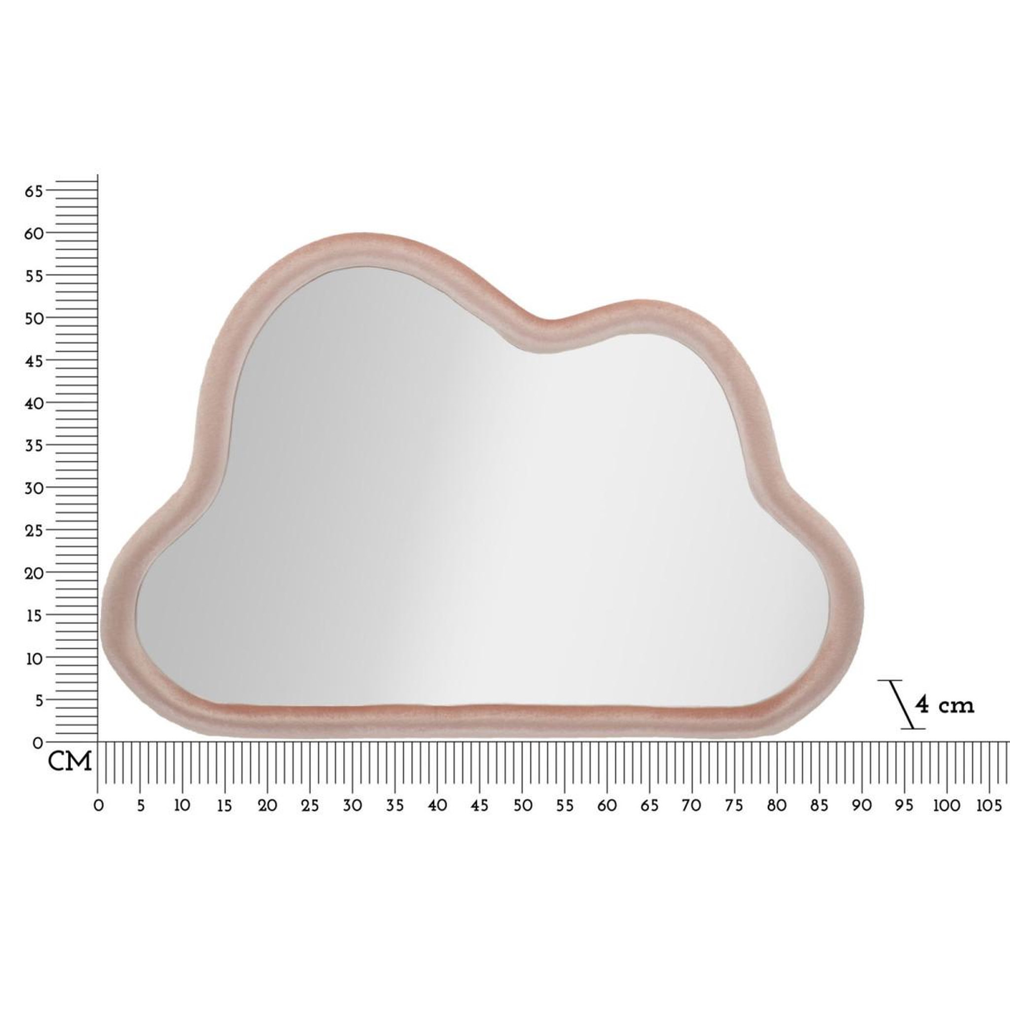Voir la diapositive 6 : Paris Prix Miroir mural en velours  cloud  90cm rose
