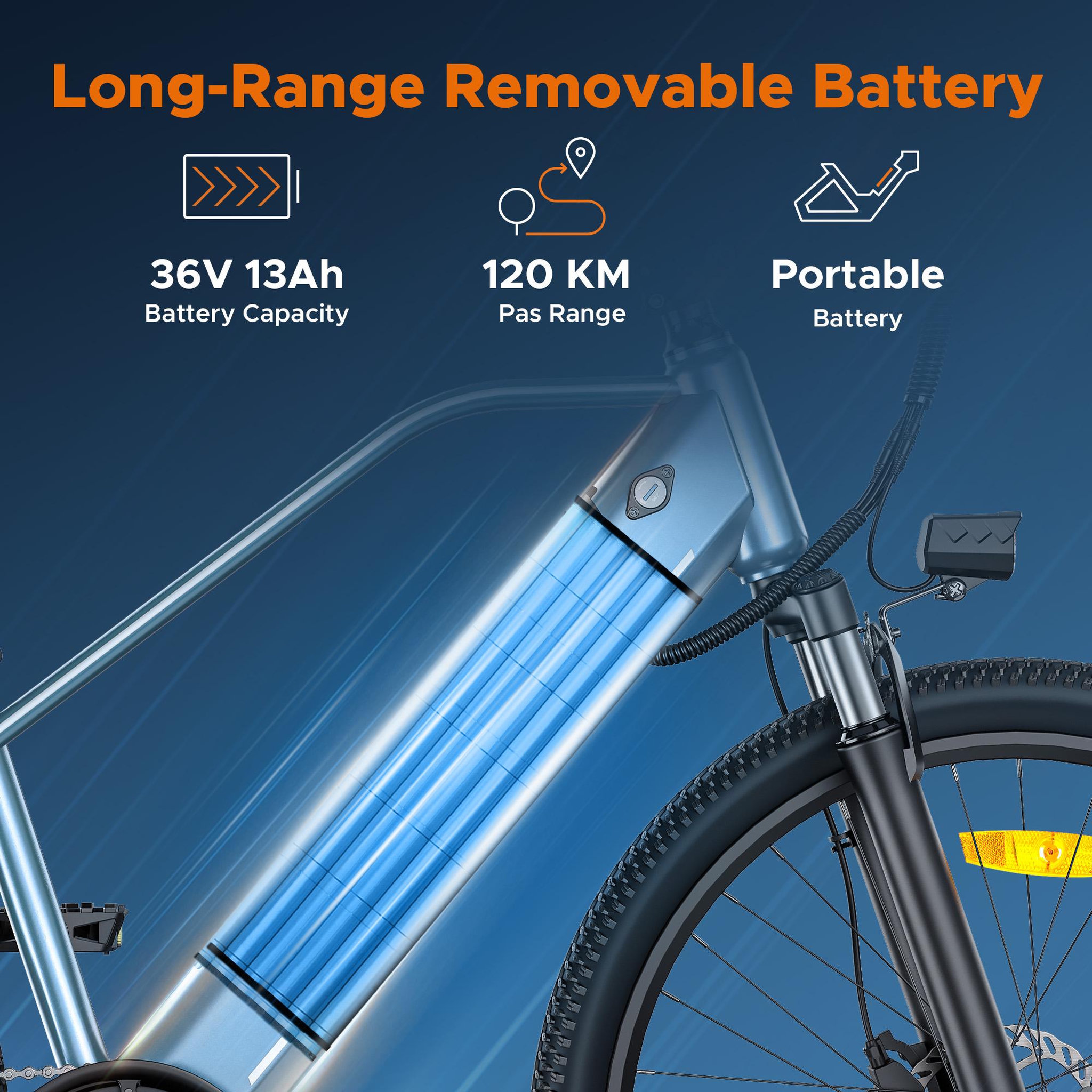 Voir la diapositive 5 : HILLMILES Vélo électrique de montagne pour homme HillMiles MileTrail 1, 250 W
