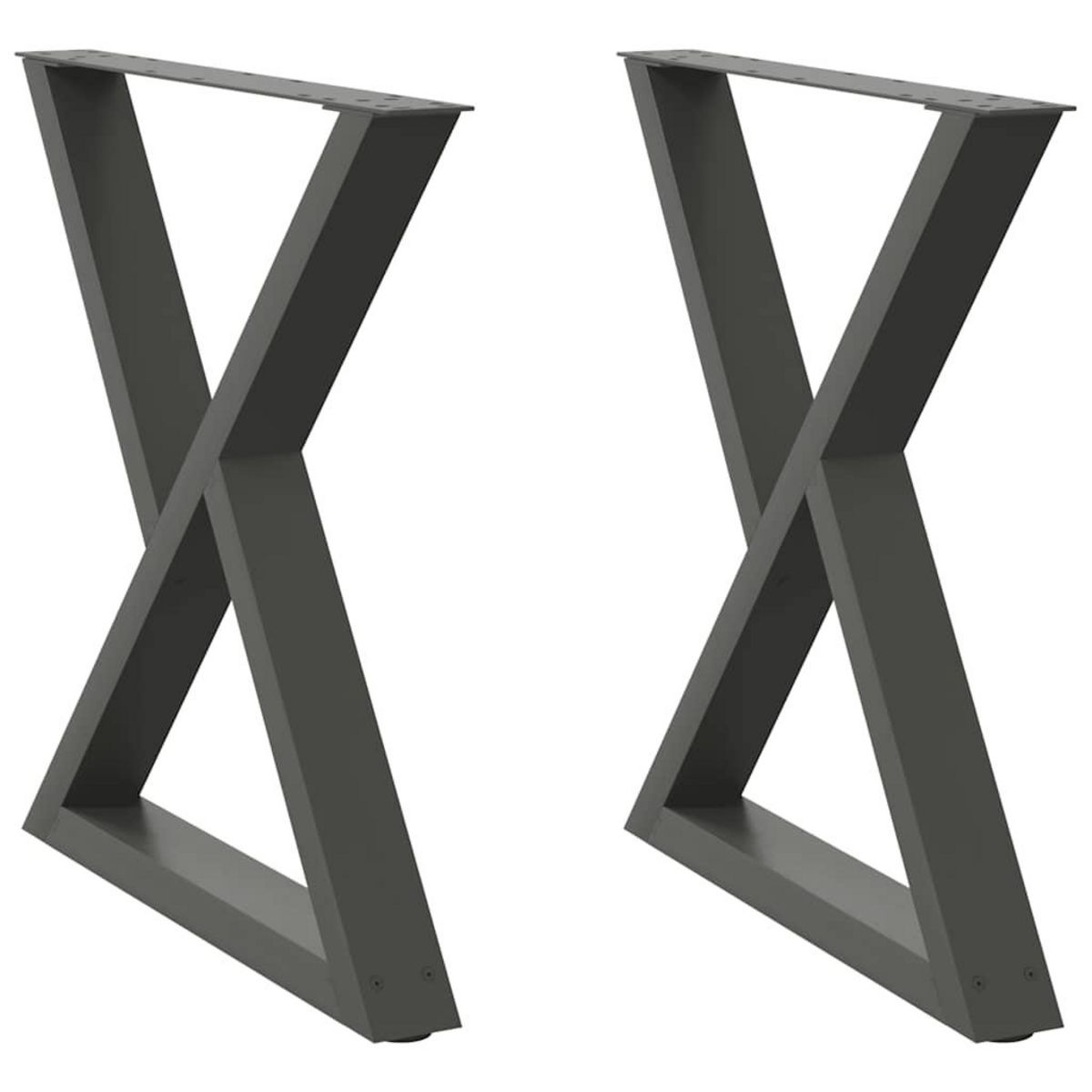 VIDAXL Pieds de table a manger 2 pcs anthracite 70x(72-73,3)cm