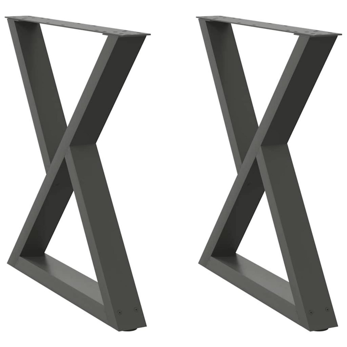 VIDAXL Pieds de table a manger 2 pcs anthracite 70x(72-73,3)cm