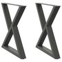 Voir la diapositive 2 : VIDAXL Pieds de table a manger 2 pcs anthracite 70x(72-73,3)cm