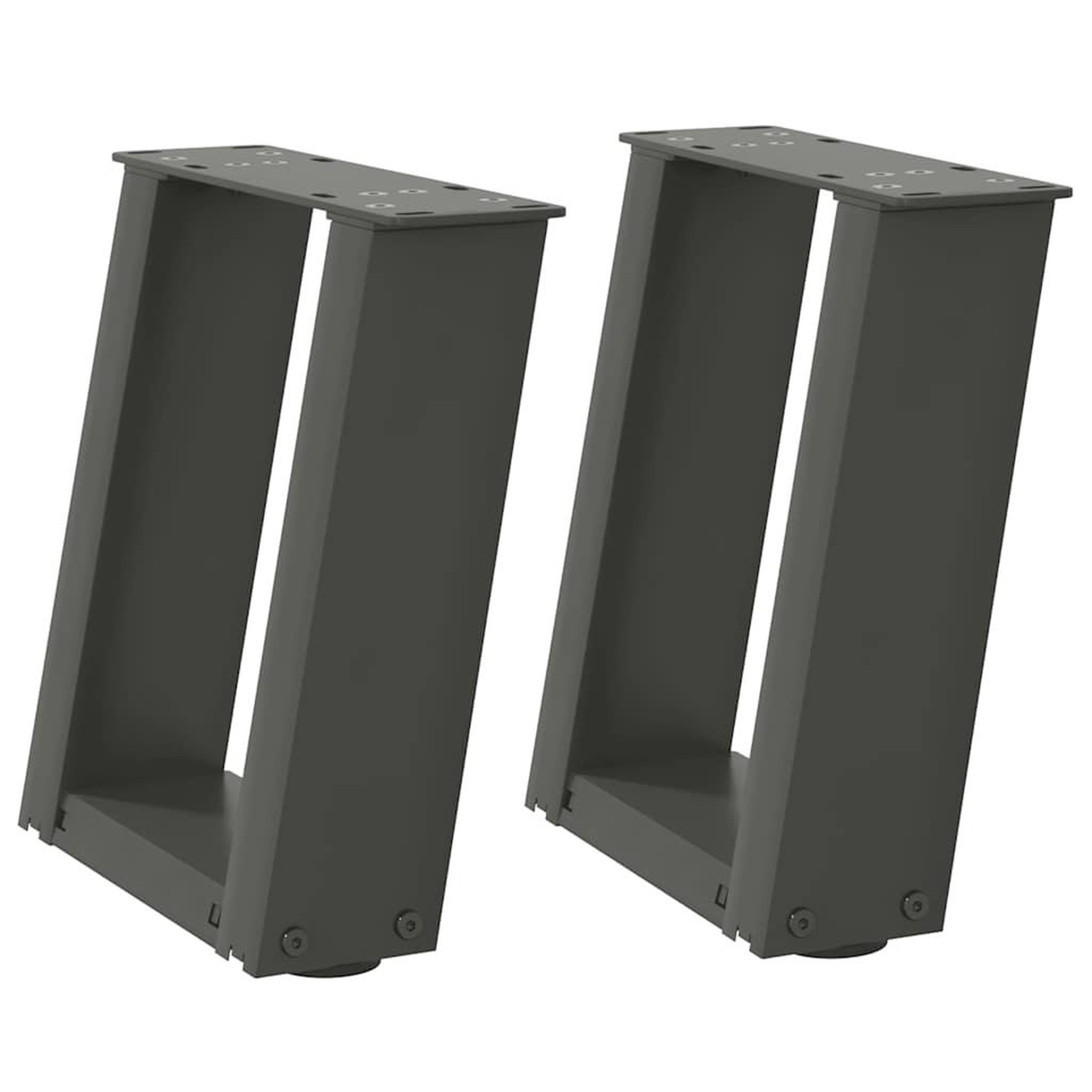 Voir la diapositive 2 : VIDAXL Pieds de table basse forme de U 2 pcs anthracite 30x(30-31) cm