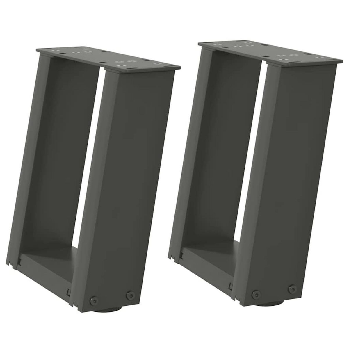 VIDAXL Pieds de table basse forme de U 2 pcs anthracite 30x(30-31) cm