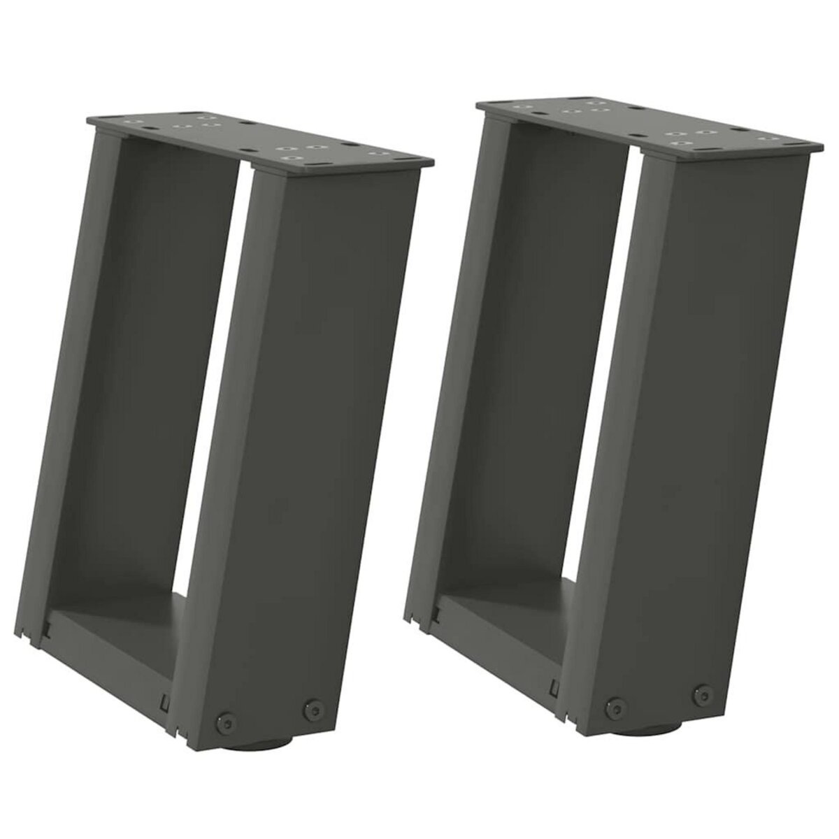 VIDAXL Pieds de table basse forme de U 2 pcs anthracite 30x(30-31) cm