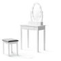 Voir la diapositive 1 : Coiffeuse LED 3 tiroirs + miroir  avec tabouret LUSH