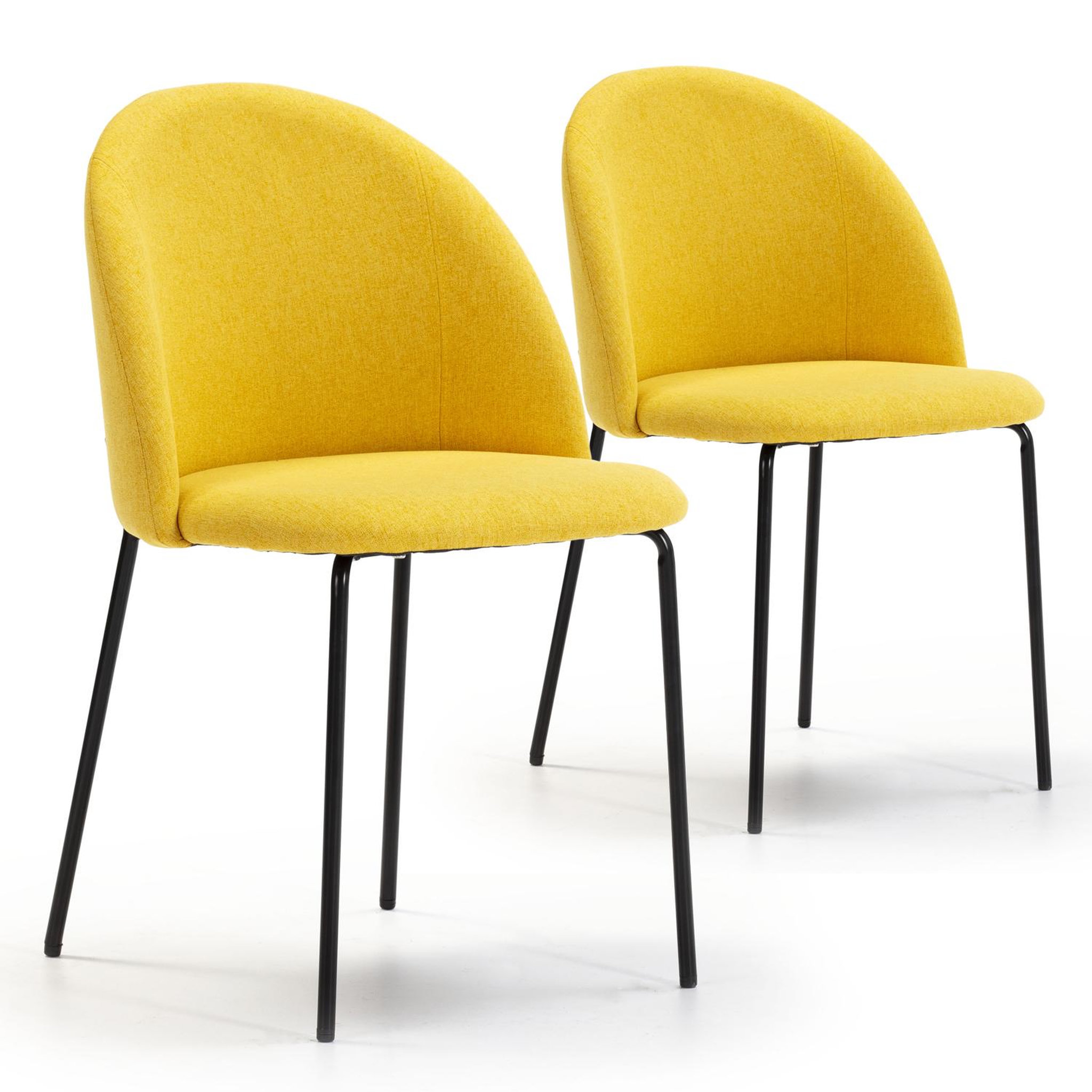 VS VENTA-STOCK Pack 2 chaises Salle à Manger tapissées Kenia Moutarde, 43 cm x 47cm x 78,5 cm
