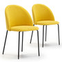 Voir la diapositive 1 : VS VENTA-STOCK Pack 2 chaises Salle à Manger tapissées Kenia Moutarde, 43 cm x 47cm x 78,5 cm