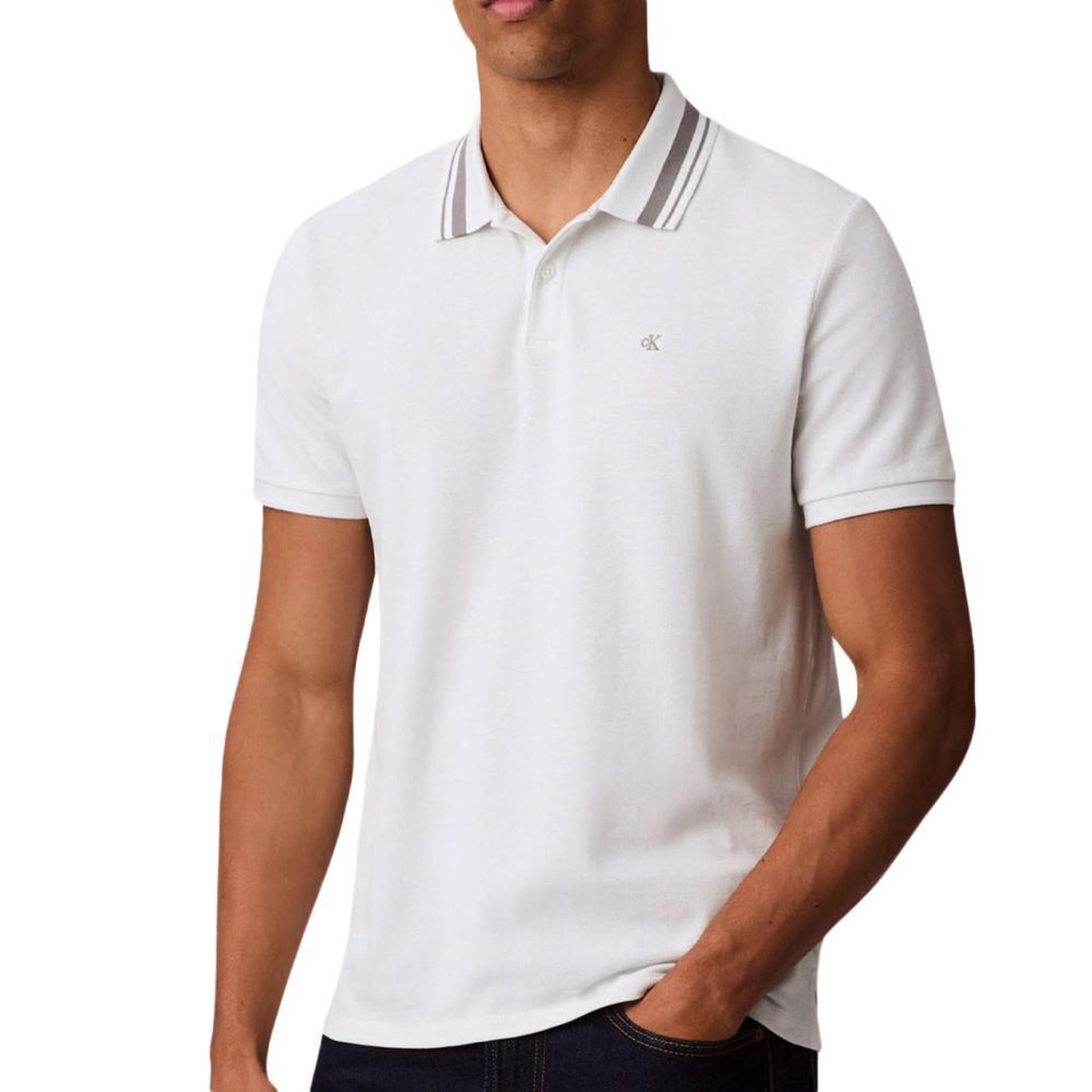 Voir la diapositive 1 : CALVIN KLEIN JEANS Polo Blanc Homme Calvin Klein Jeans Pique