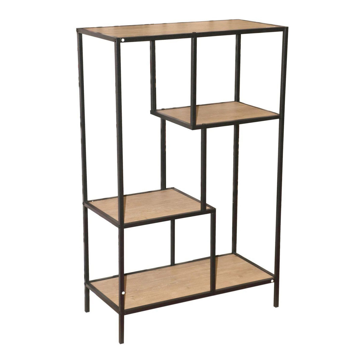 DIVERS Bibliothèque étagère design industriel Colorado - L. 69 x H. 113 cm - Noir