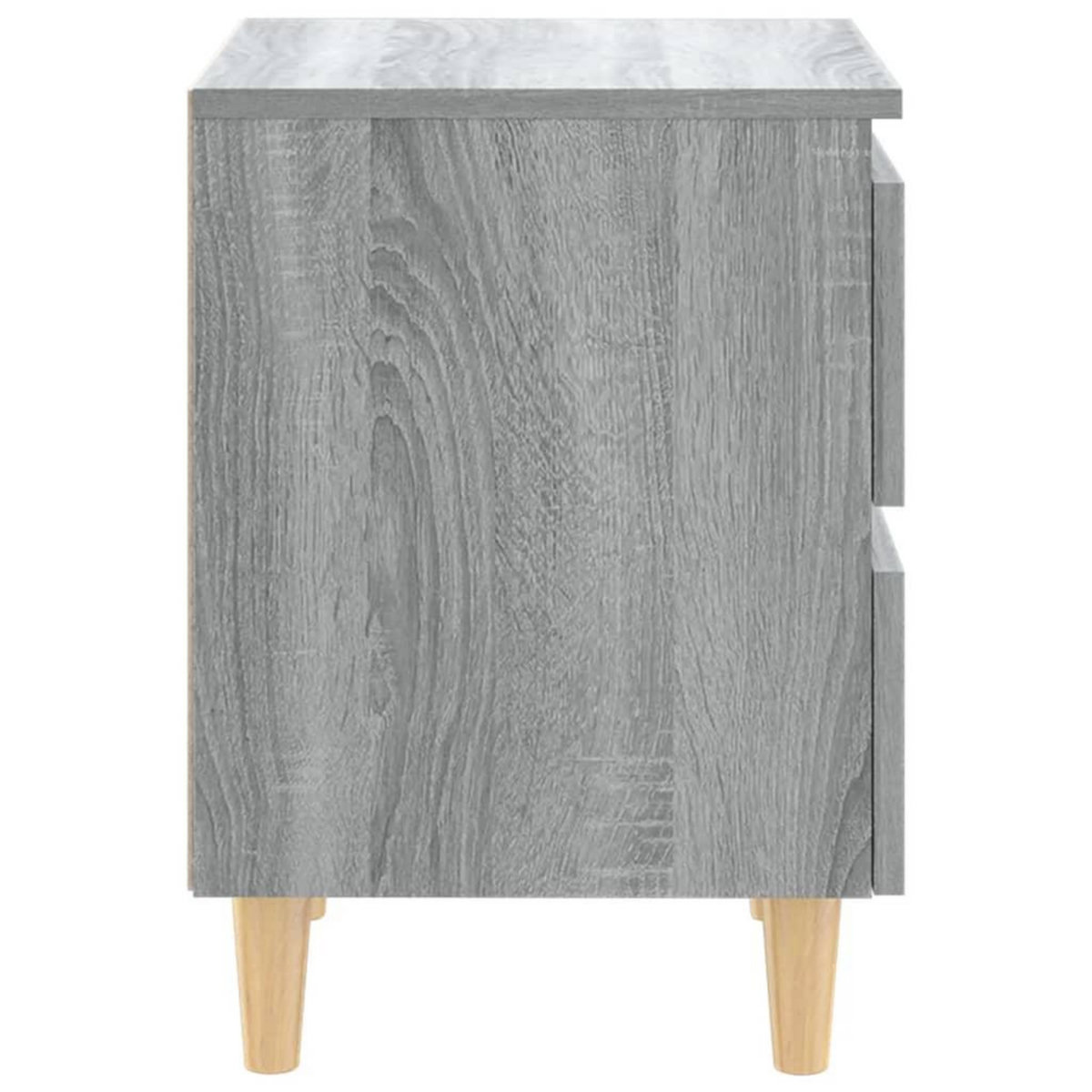 VIDAXL Table de chevet avec pieds en bois Sonoma gris 40x35x50 cm