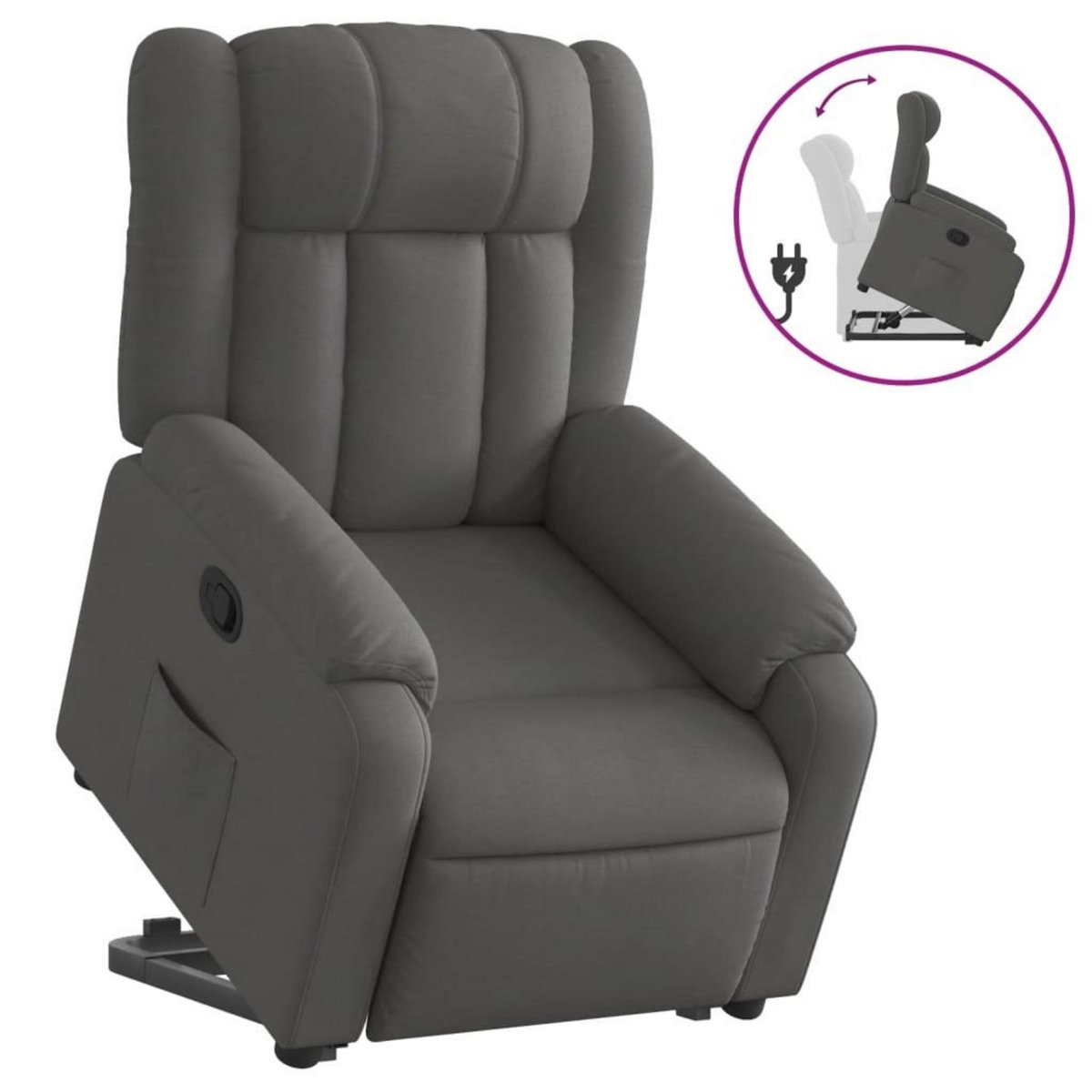 VIDAXL Fauteuil inclinable Gris fonce Tissu