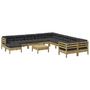 Voir la diapositive 2 : VIDAXL Salon de jardin avec coussins 12 pcs bois de pin impregne