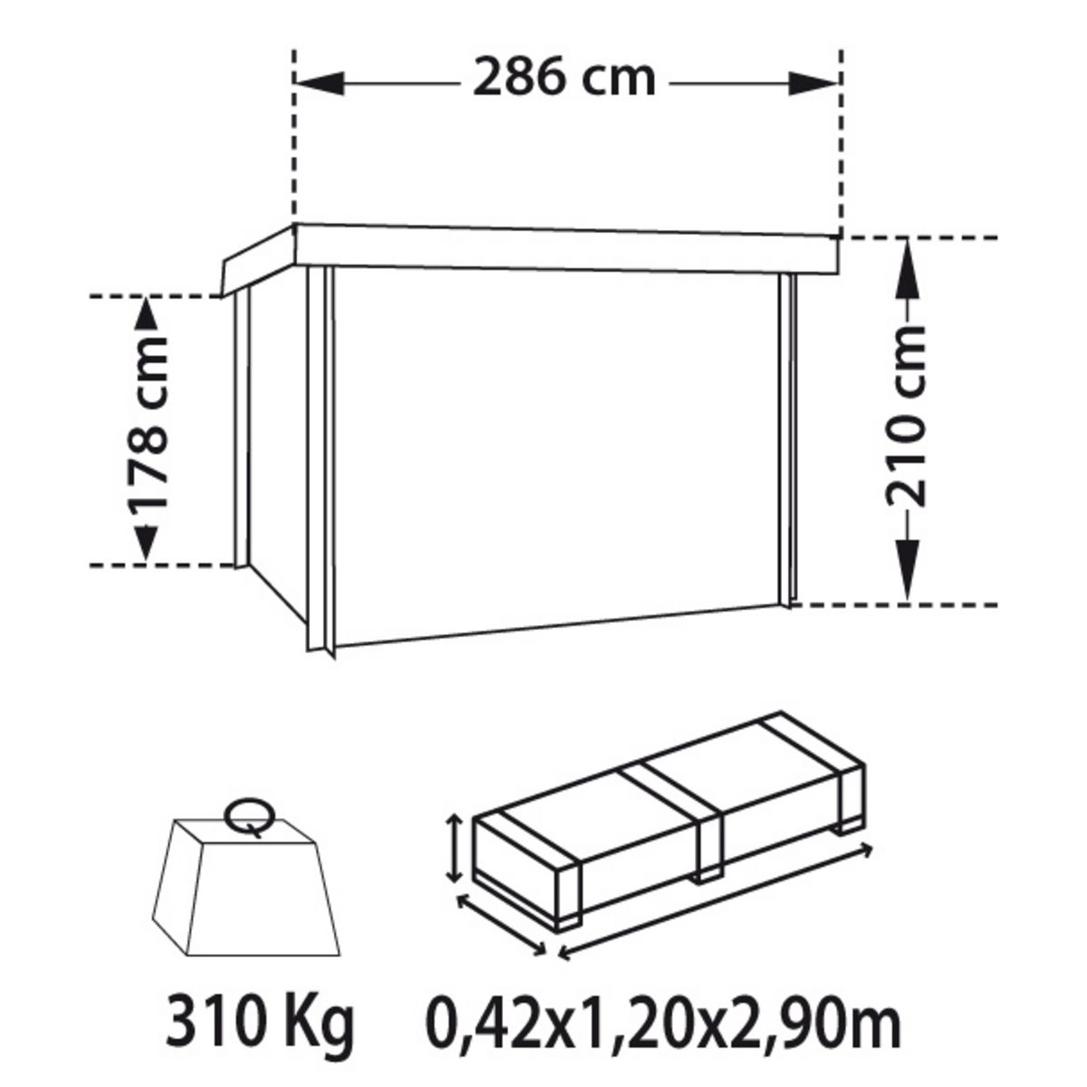 Abri de jardin bois MIKKI / 4.79m²