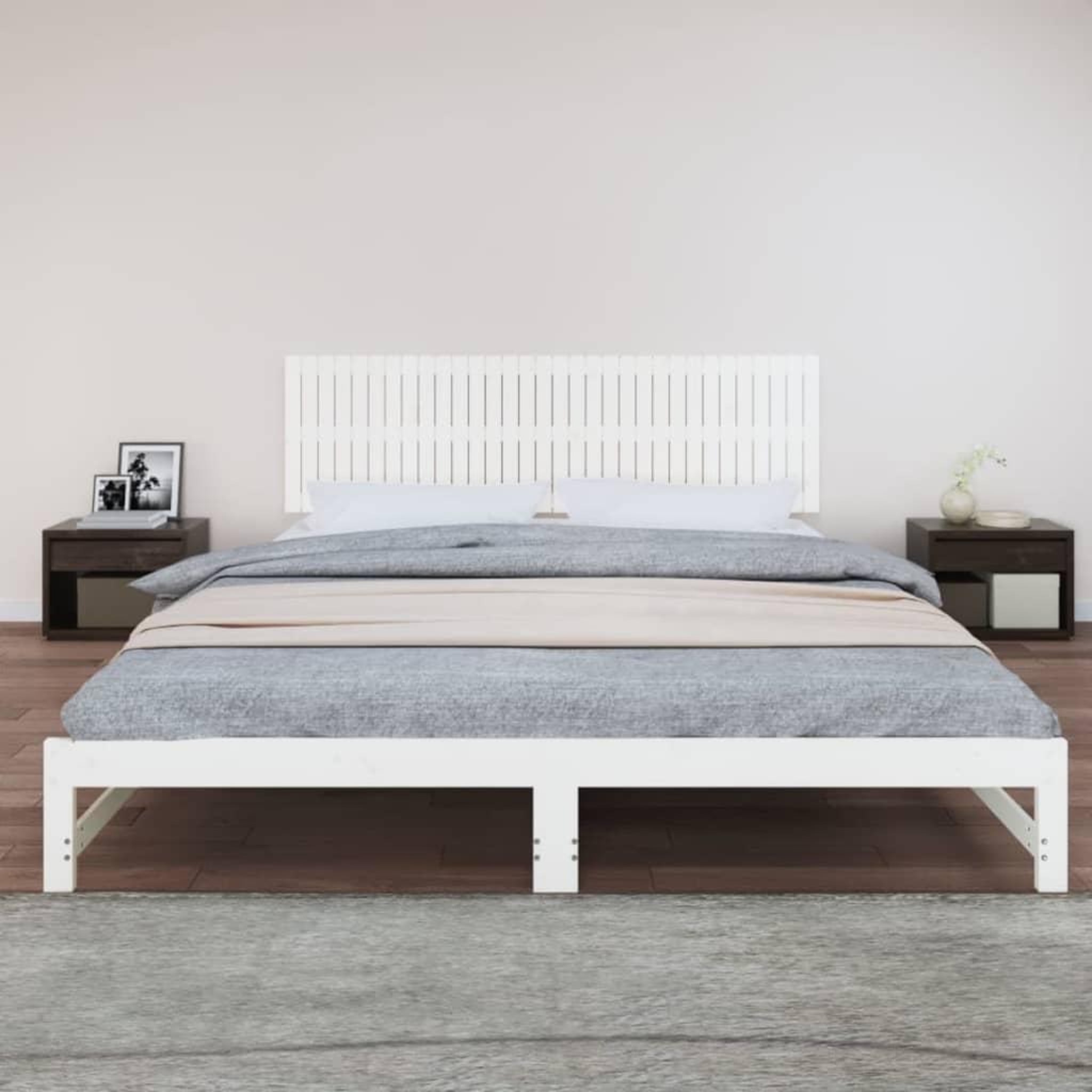 Voir la diapositive 3 : VIDAXL Tete de lit murale Blanc 204x3x60 cm Bois massif de pin