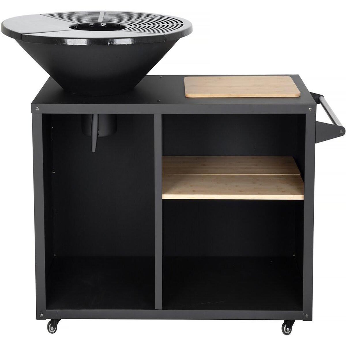 Habitat et Jardin Barbecue plancha brasero à charbon et bois  Maréchal  - 137 x 60 x 104 cm - Noir