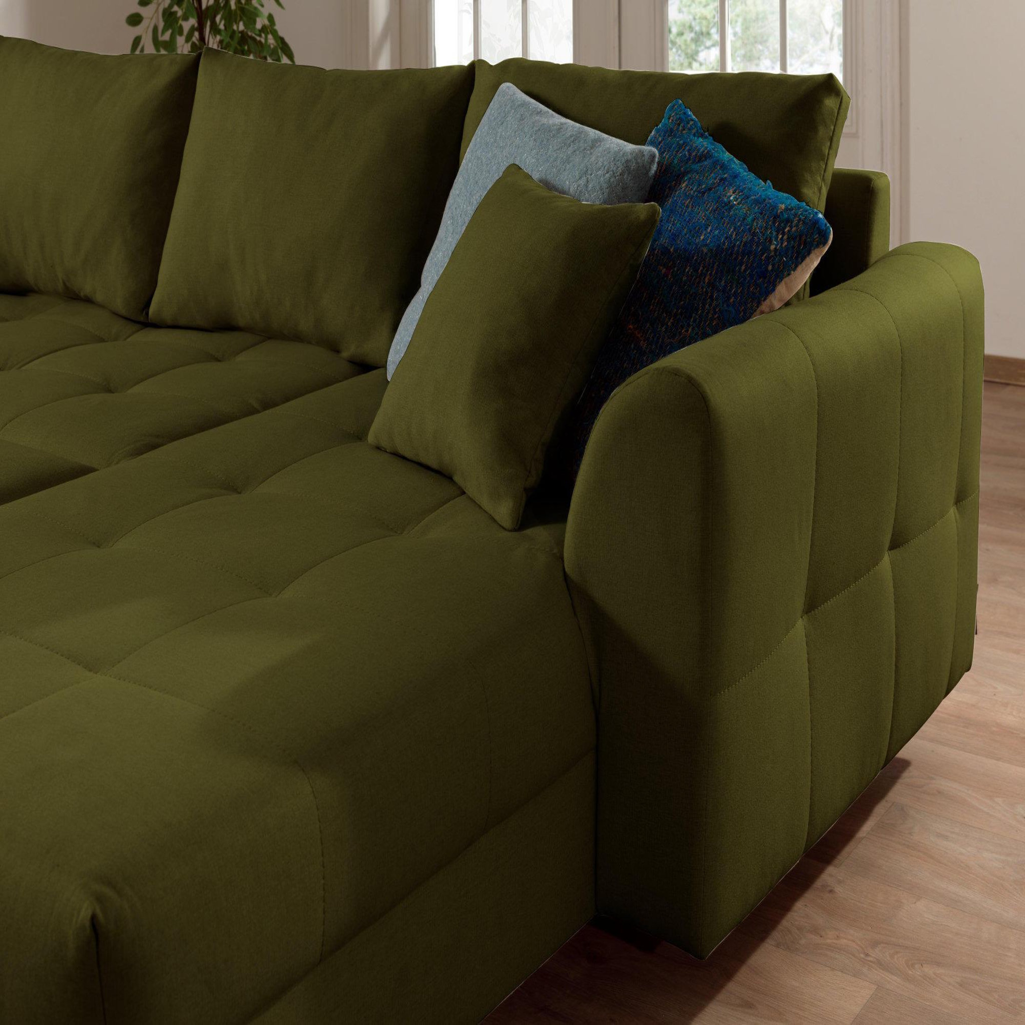 Voir la diapositive 4 : LISA DESIGN Rune - canapé panoramique - 7 places - style scandinave - gauche