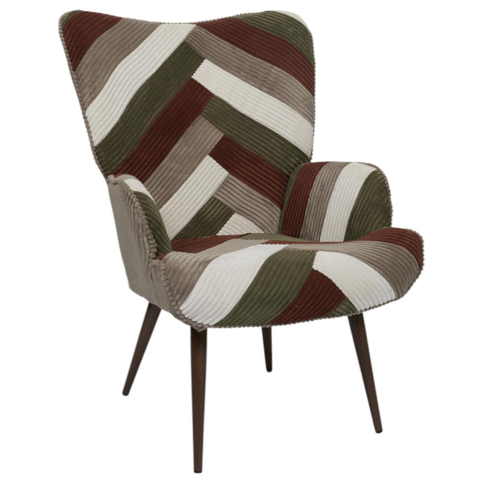 The Home Deco Factory Fauteuil côtelé  scott  97cm multicolore
