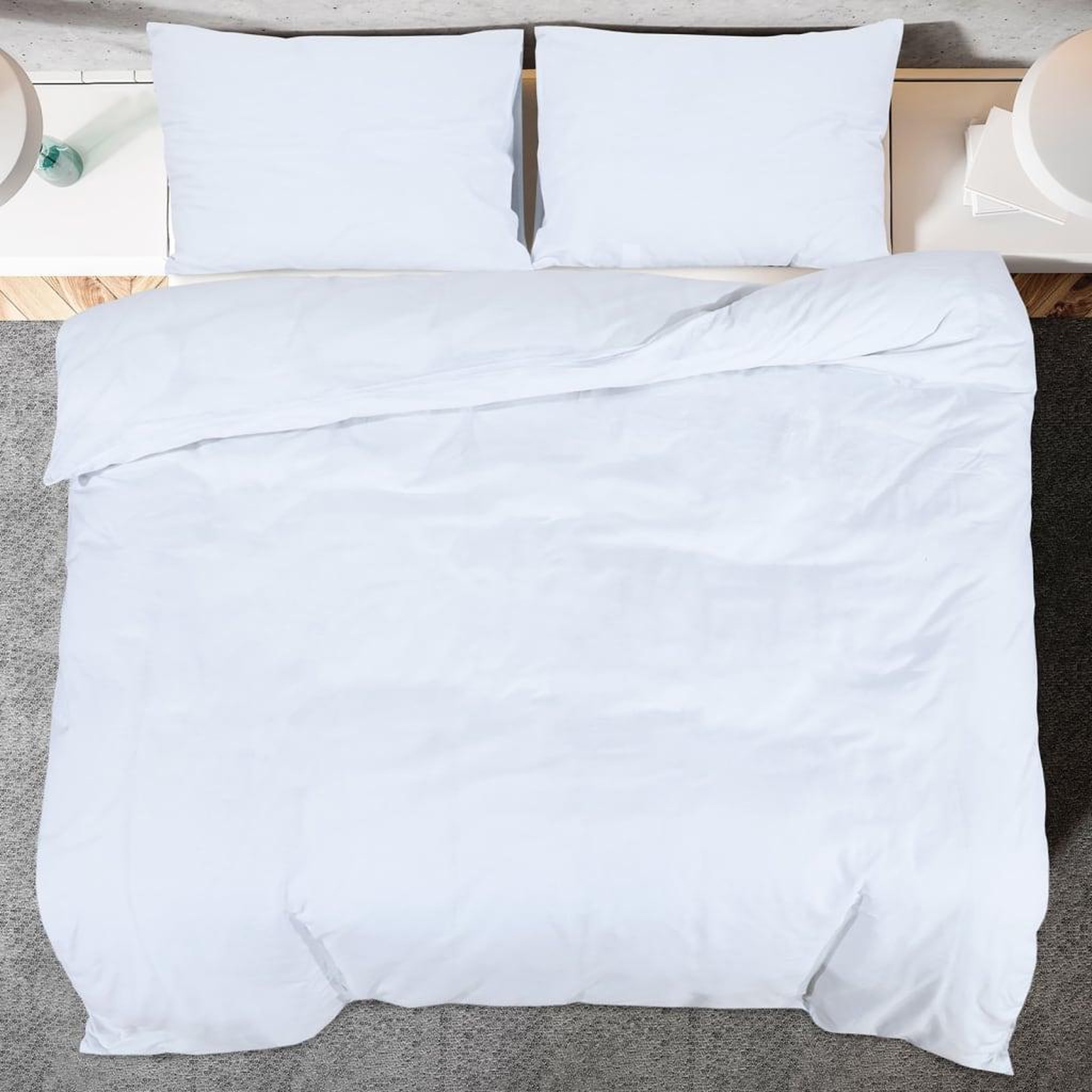 Voir la diapositive 5 : VIDAXL Ensemble de housse de couette Blanc 200x200 cm Coton