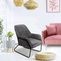 Voir la diapositive 3 : Paris Prix Fauteuil Design en Velours  Baldy  84cm Gris