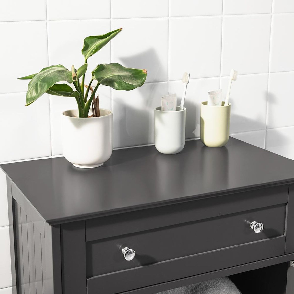 SOBUY SoBuy - Meuble de salle de bain bas avec un tiroir - Fonctionnel - FRG238