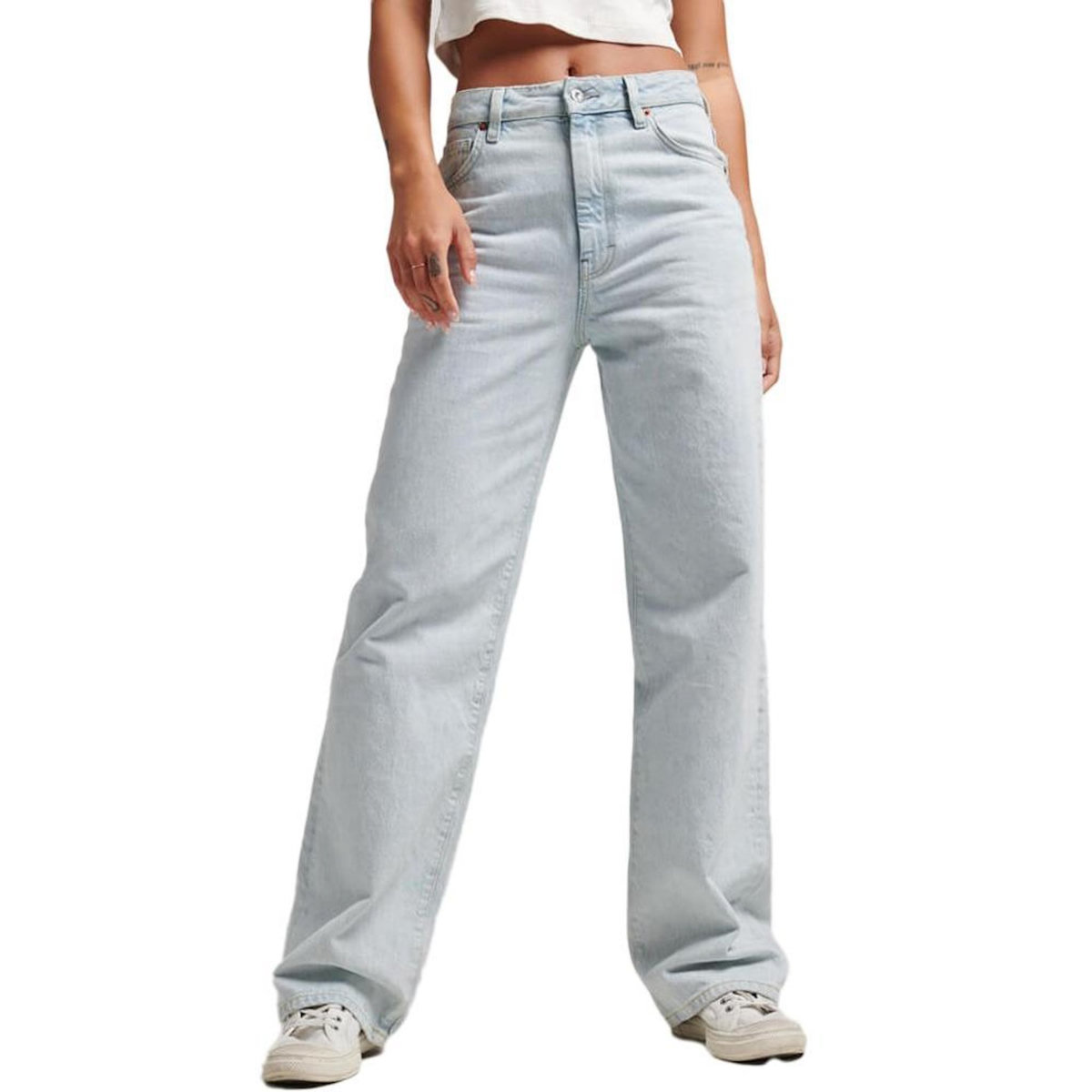 SUPERDRY Jean Large Bleu Clair Femme Superdry Vintage