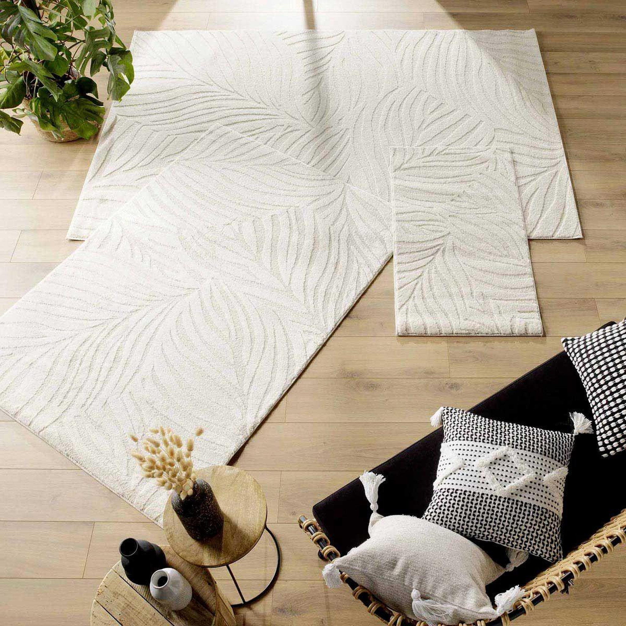 Voir la diapositive 4 : Douceur d'Intérieur Tapis shaggy relief  ankara  120x170cm beige
