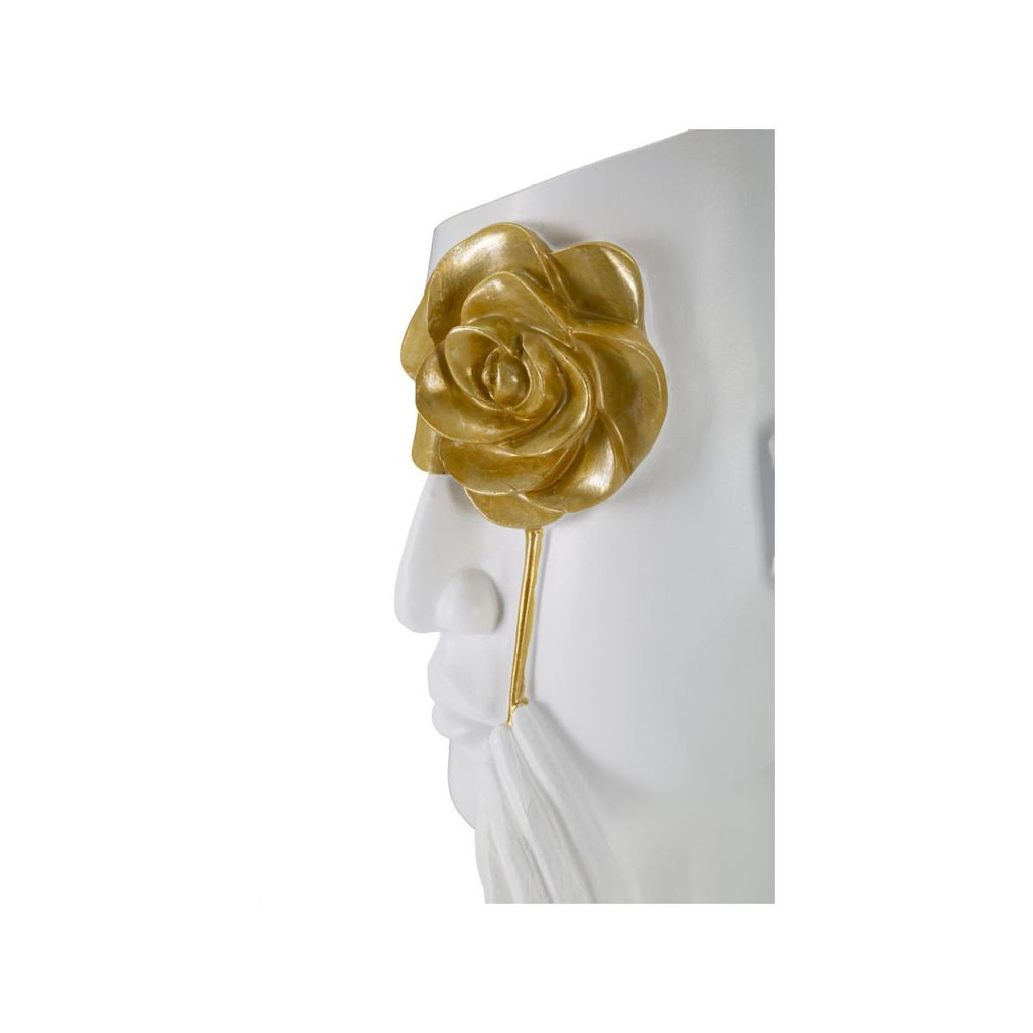 Voir la diapositive 3 : Paris Prix Vase déco visage en résine  fiore  27cm blanc