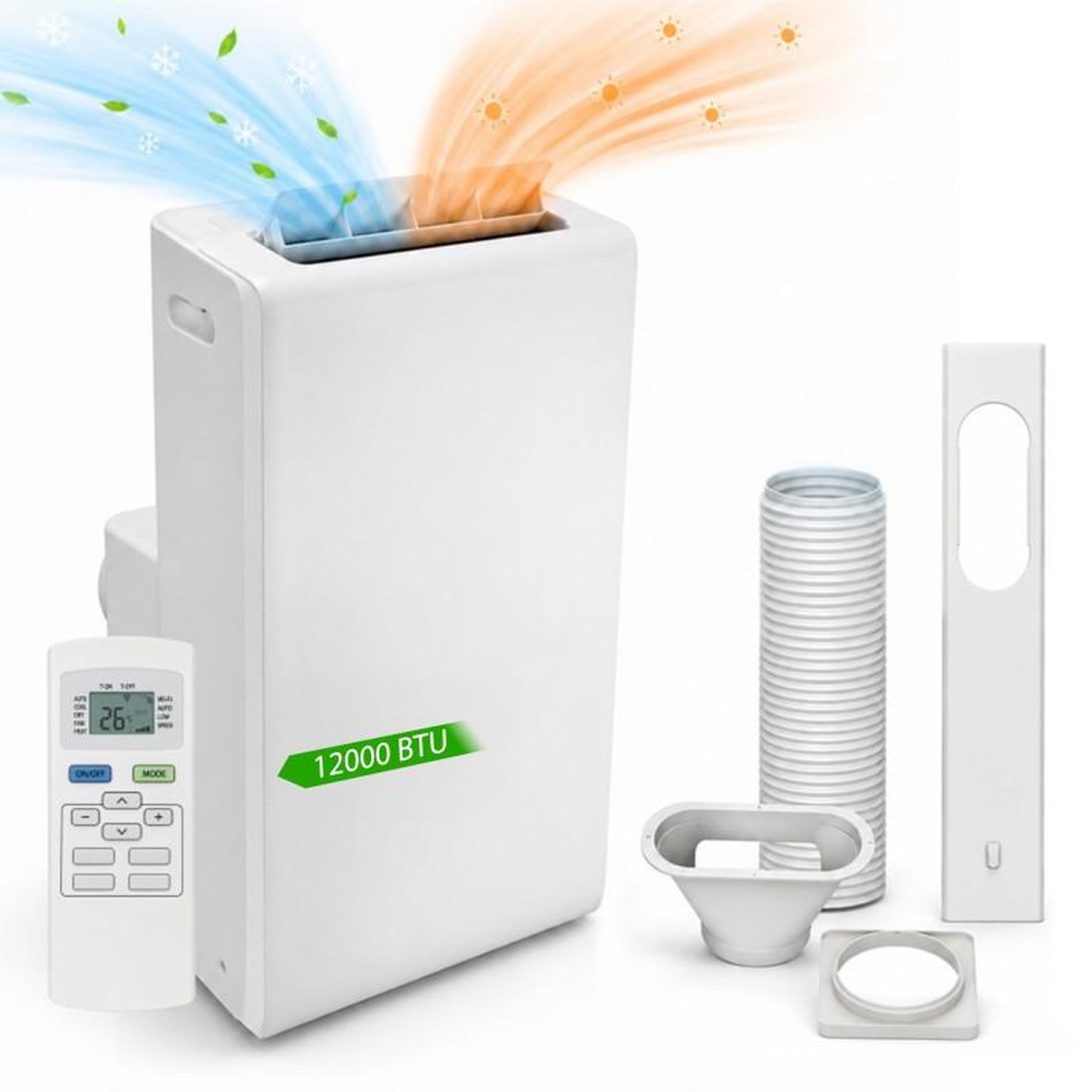 Climatiseur mobile connecté - 12 000 btu - wi-fi - froid et chauffage 3,52 kw