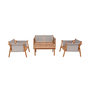Voir la diapositive 3 : SWEEEK Salon de jardin bois d'acacia et tissu beige 4 places - Koa