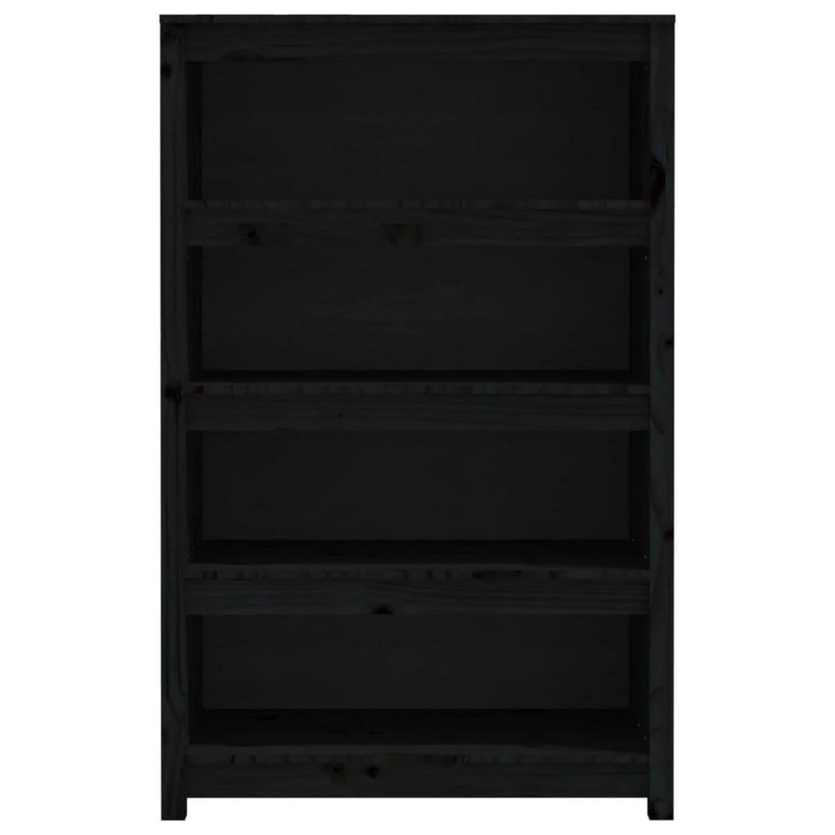 VIDAXL Bibliotheque Noir 80x35x126 cm Bois de pin massif